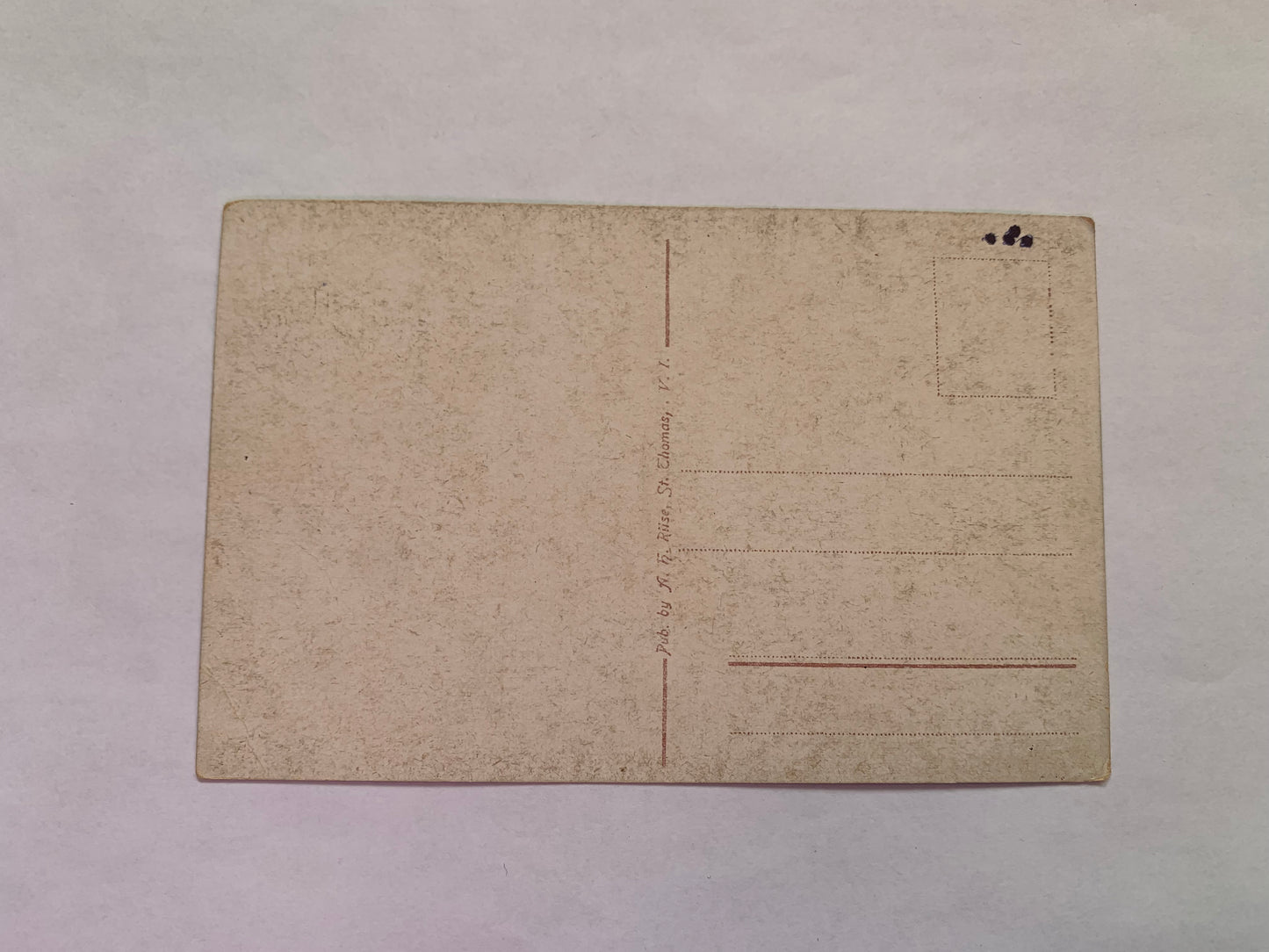 Old postcard - Antique postcard - St. Thomas Virgin Island - USA - Kings Wharf River - Buildings Hill View - Carte Postale - early 1900s - Unused