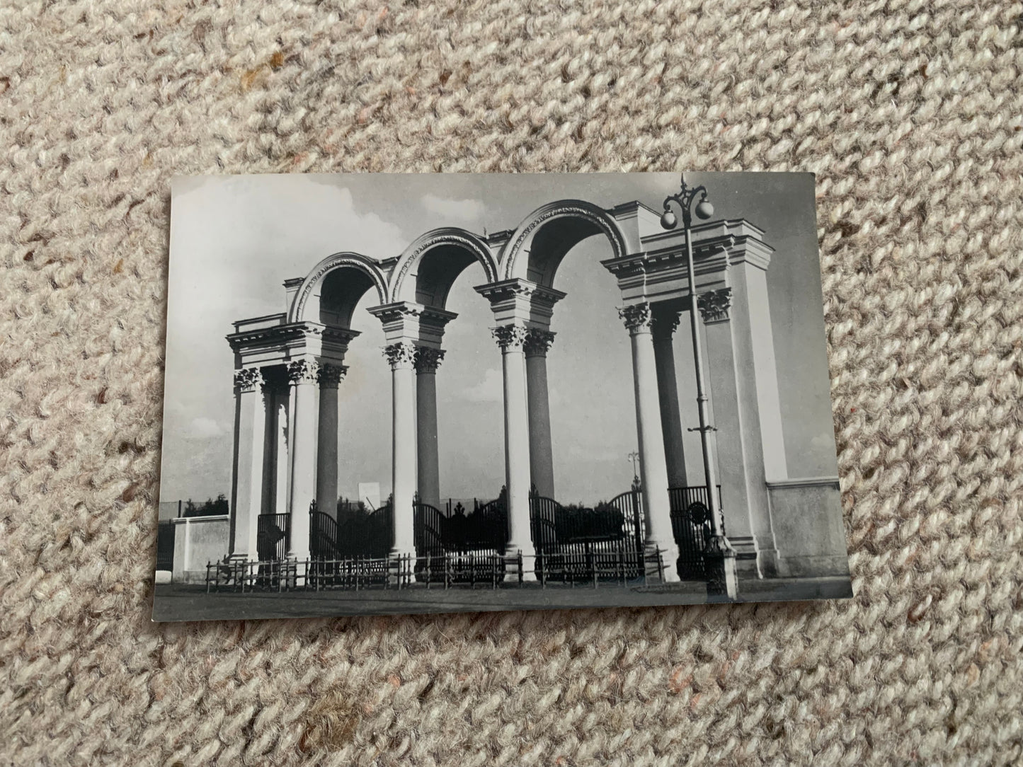 Soviet-time postcard for collecting - USSR view card - Minsk - Dynamo Stadium Arch - 1957 - postally unused