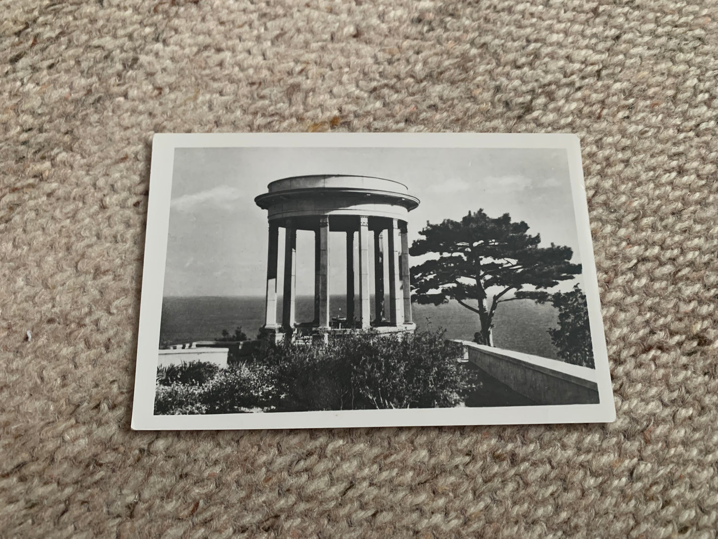 Soviet-time postcard for collecting - USSR view card - Crimea - Mishor Gazebo - 1957 - postally unused