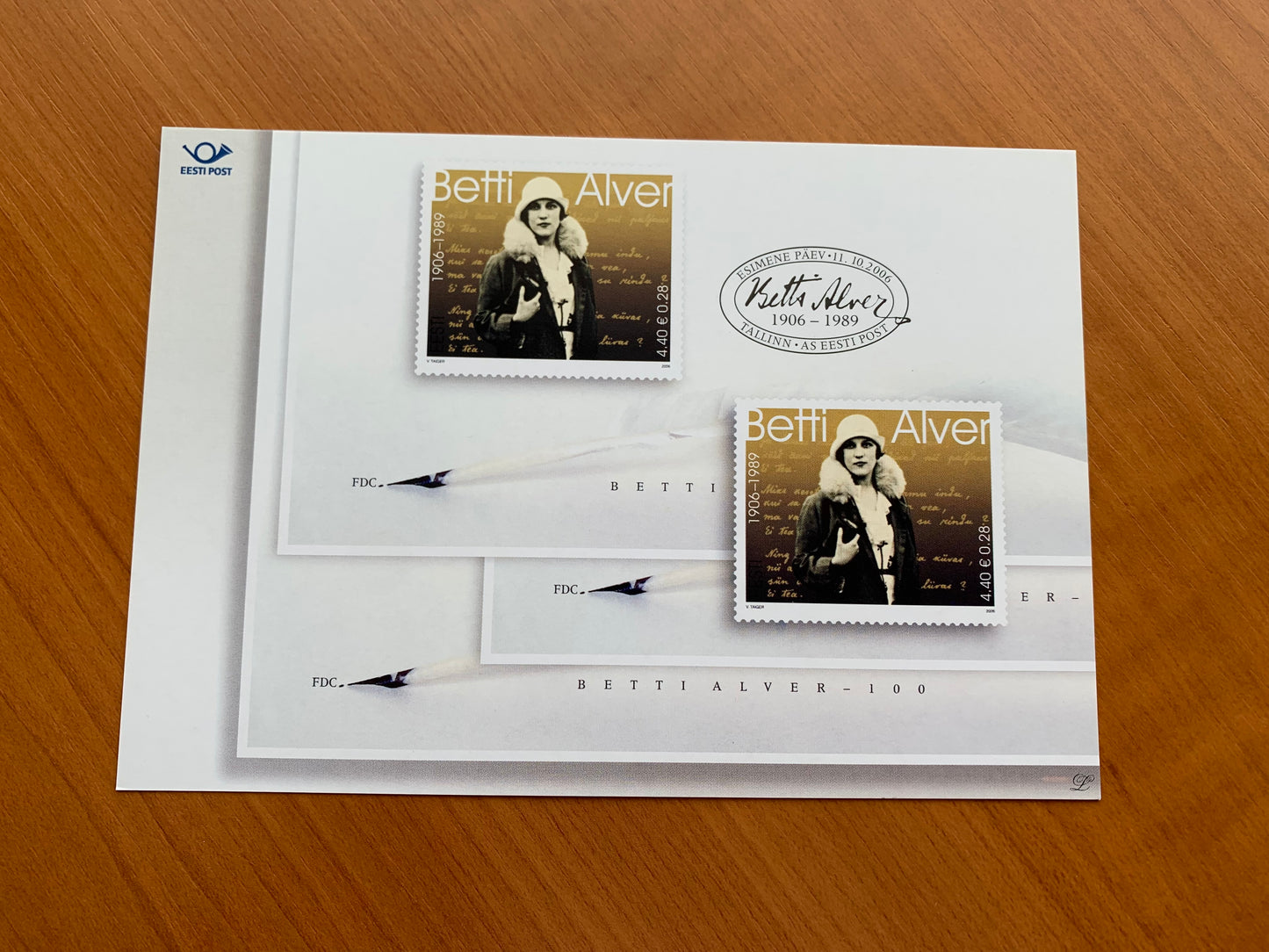 Estonian postcard - Postal stationery - BETTI ALVER - BIRTH CENTENARY OF THE POETESS AND PROSE-WRITER - Philately info card - 2006