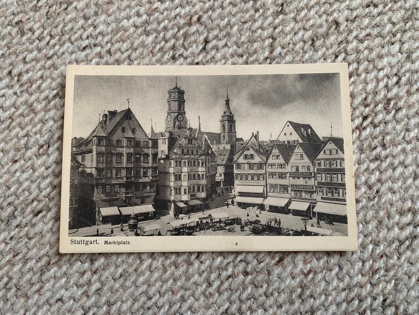 Old postcard - Antique postcard - GERMANY - Stuttgart - Marktplatz - Market Square - Carte Postale - Early 1900's - Unused