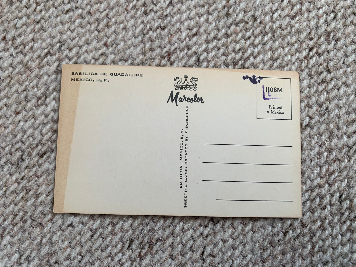 Old postcard - Antique postcard - BASILICA DE GUADALUPE - Catholic Church - Mexico - Carte Postale - Early 1900's - Unused