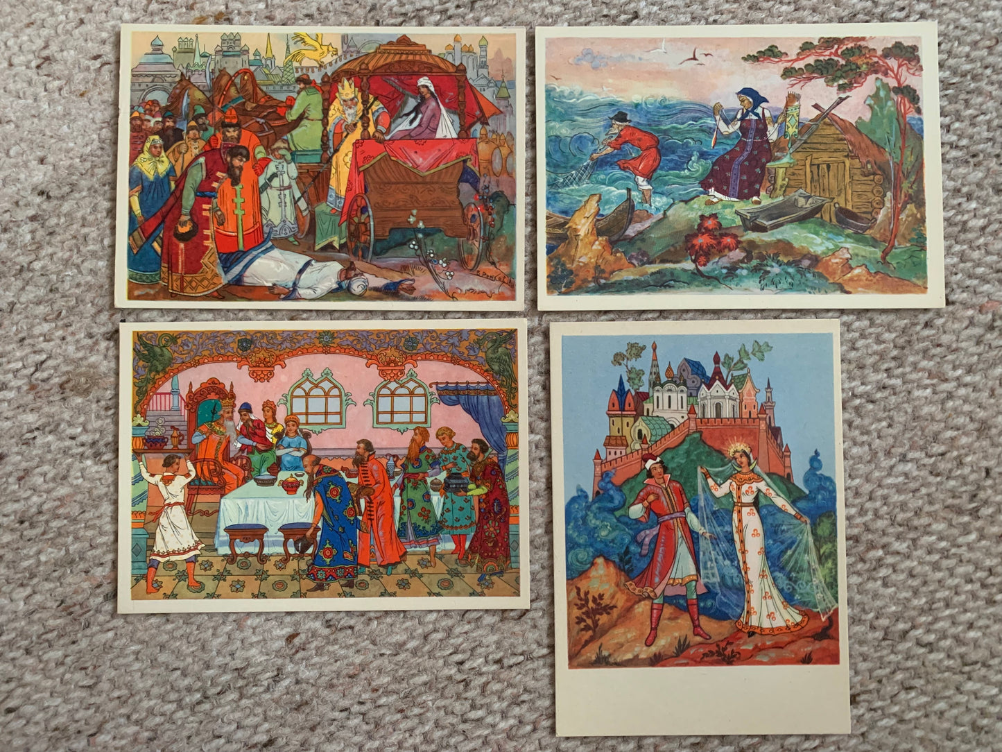 Set of 12 postcards - Fairy tales by Alexander Pushkin - early 1960's