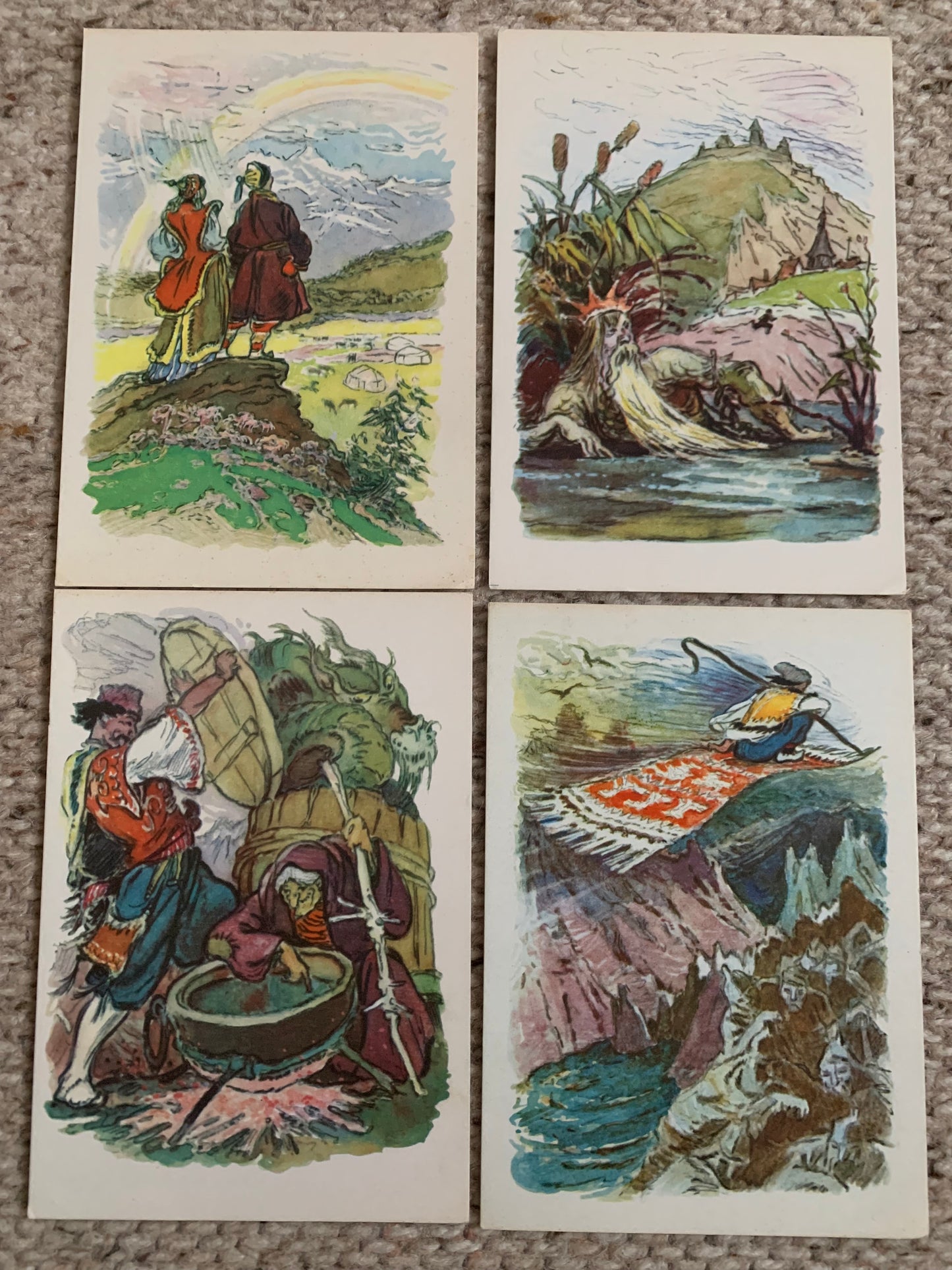 Set of 16 postcards - Tales of the people of the world - 1960's