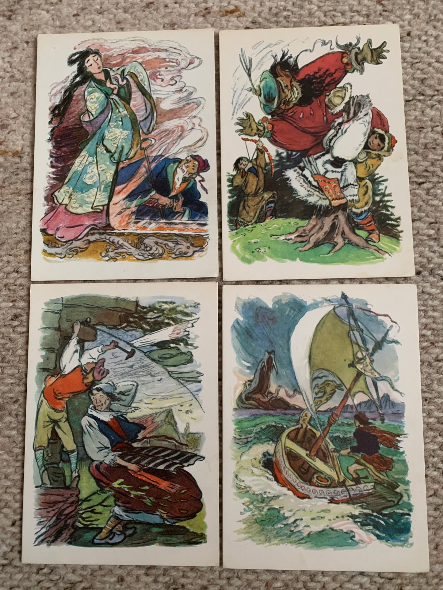 Set of 16 postcards - Tales of the people of the world - 1960's