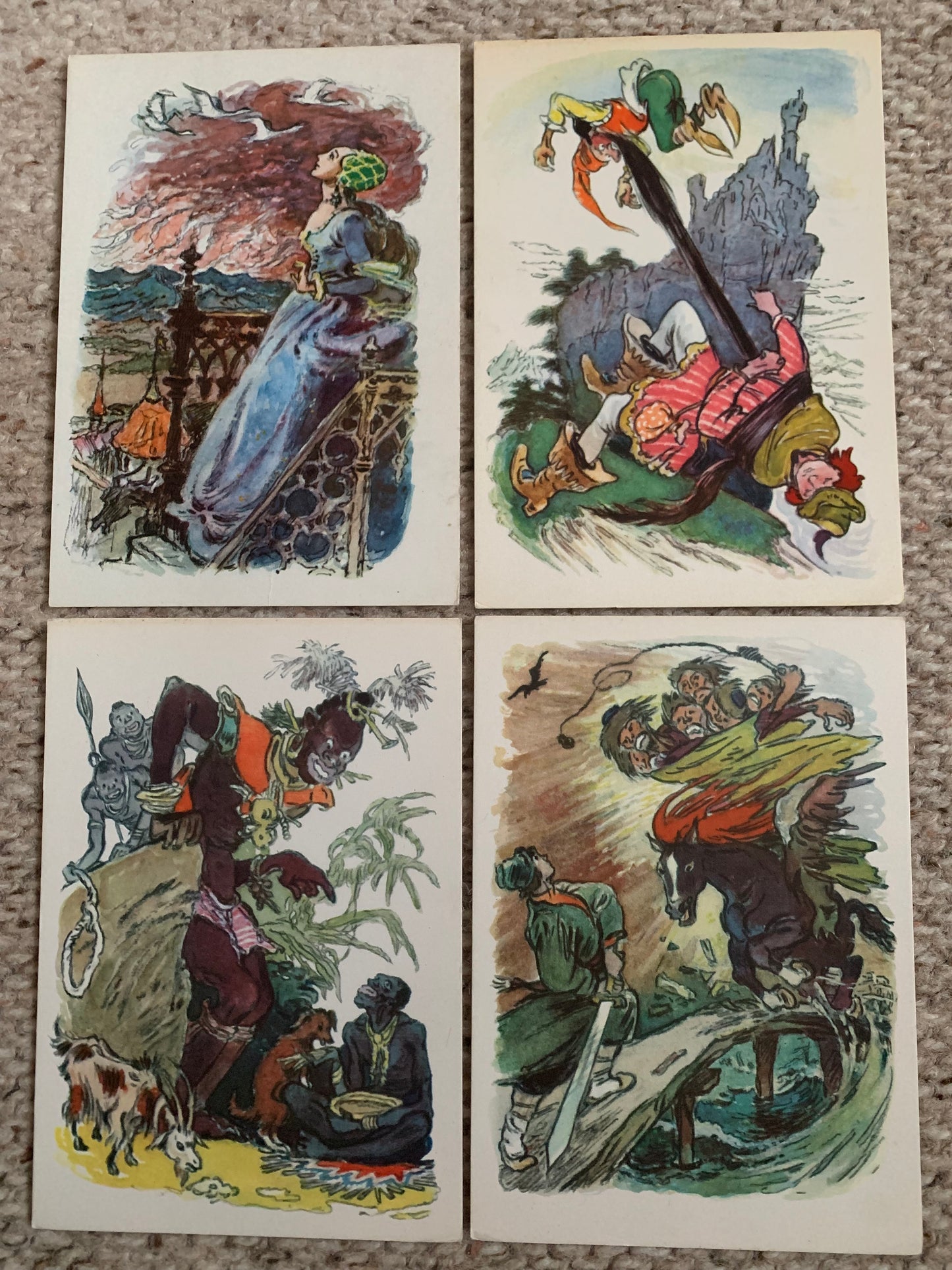 Set of 16 postcards - Tales of the people of the world - 1960's
