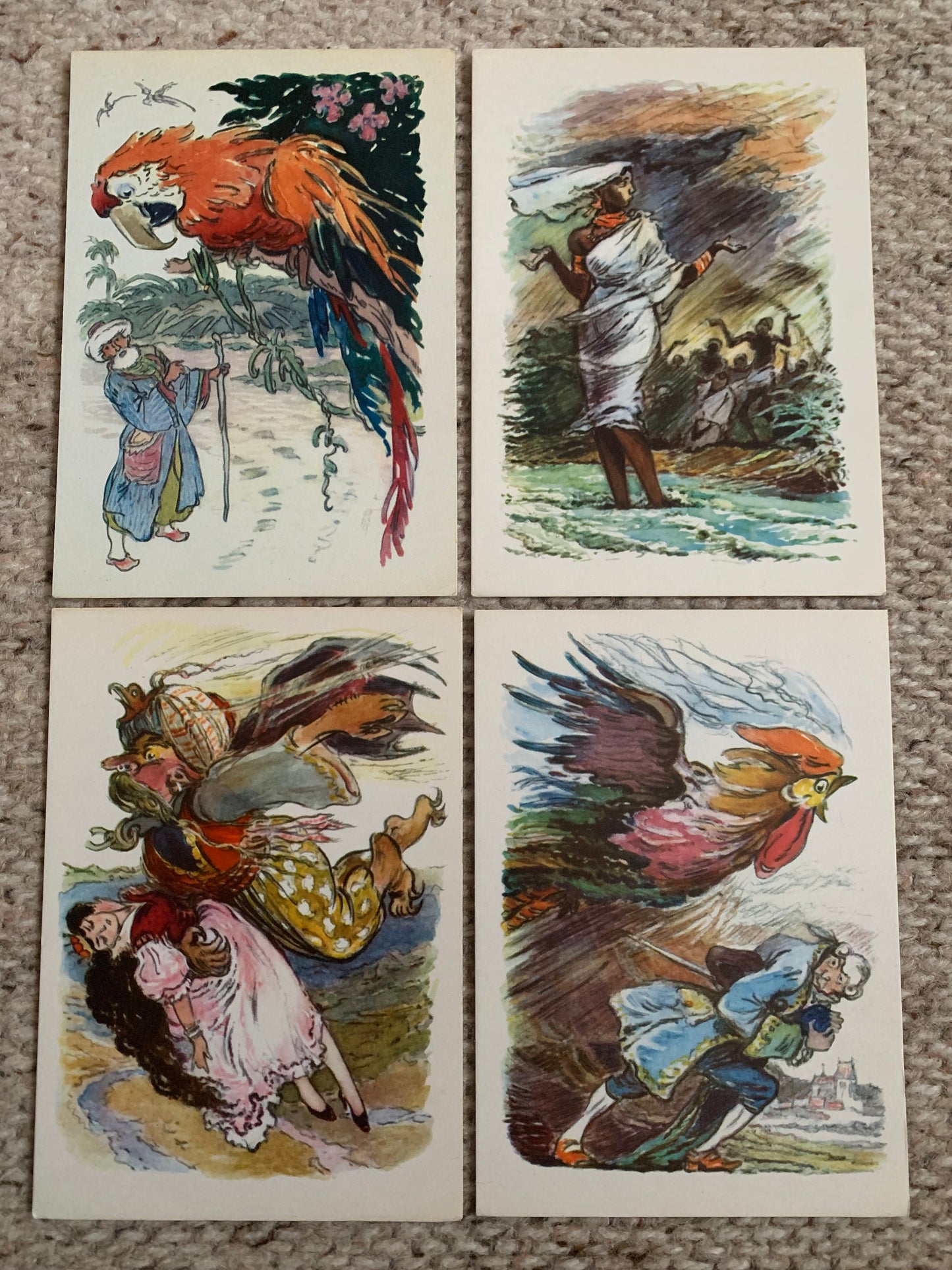 Set of 16 postcards - Tales of the people of the world - 1960's
