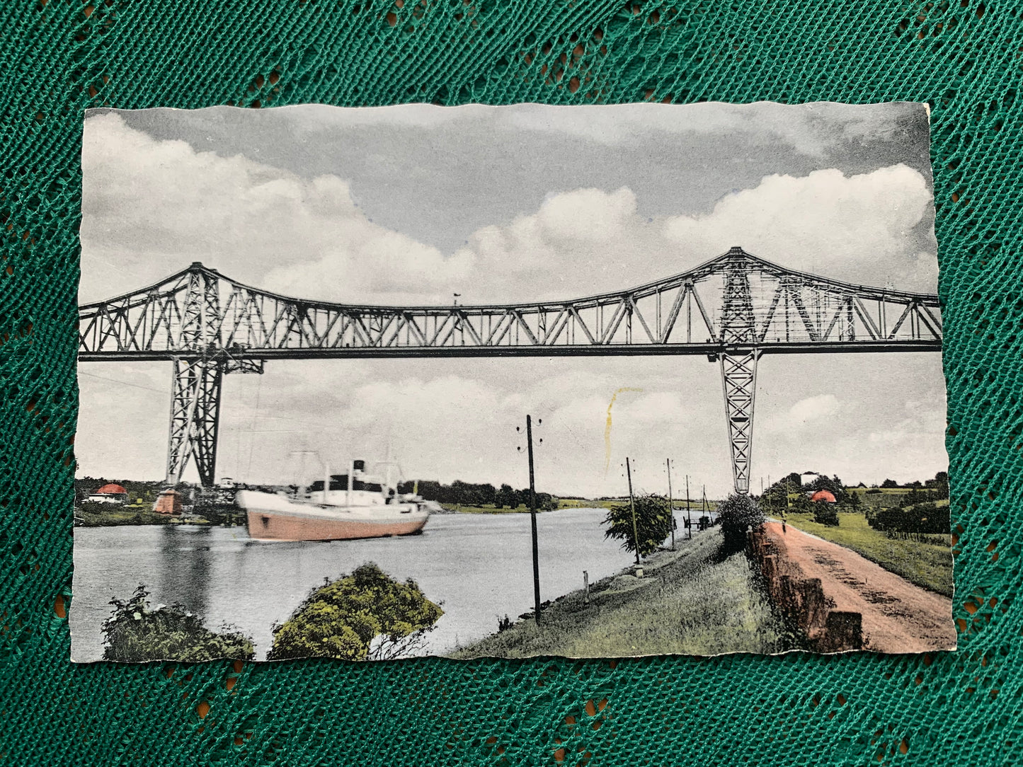 Old postcard - Rendsburg Hochbrücke - railway viaduct - Bridge - Germany - early 1900's