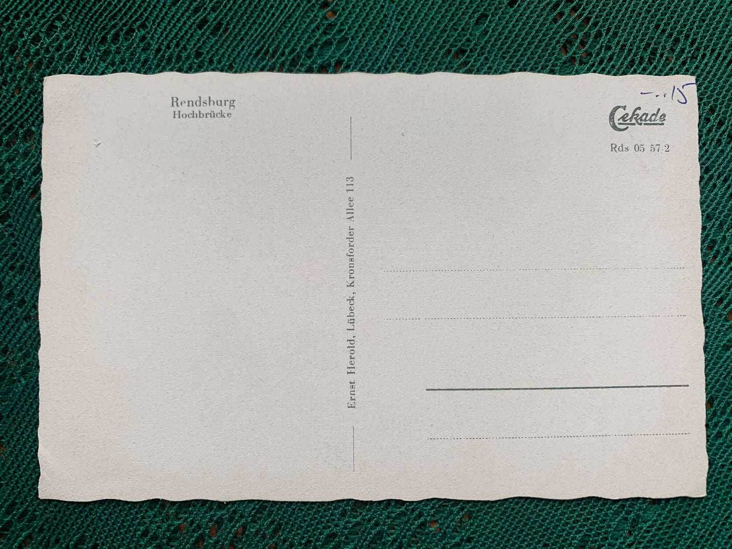 Old postcard - Antique postcard - Rendsburg Hochbrücke - railway viaduct - Bridge - Germany - early 1900's