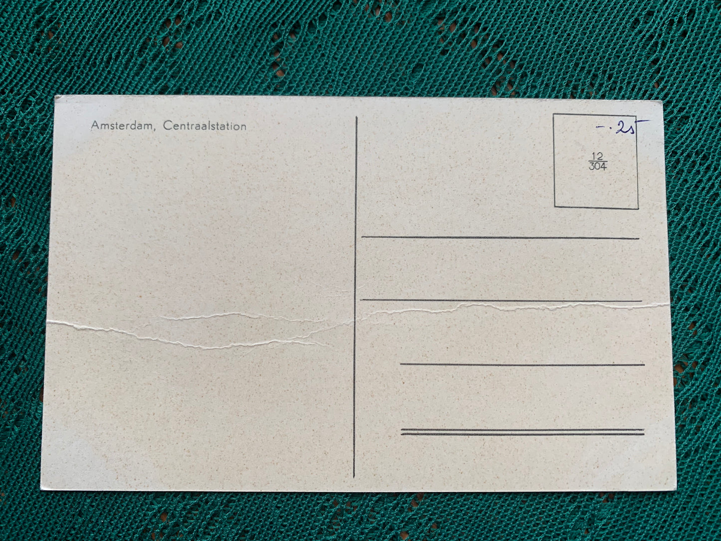 Old postcard - Antique postcard - AMSTERDAM - CENTRAL STATION - Holland - Boat - River - early 1900's