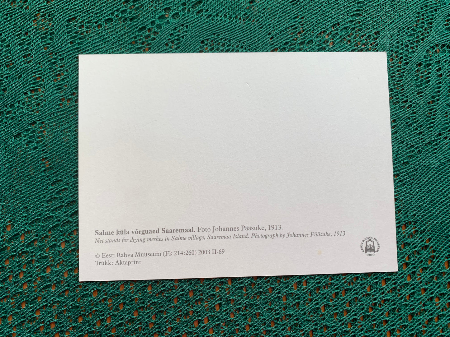 Net stands for drying meshes - Saaremaa, Estonia - 1913 - unused