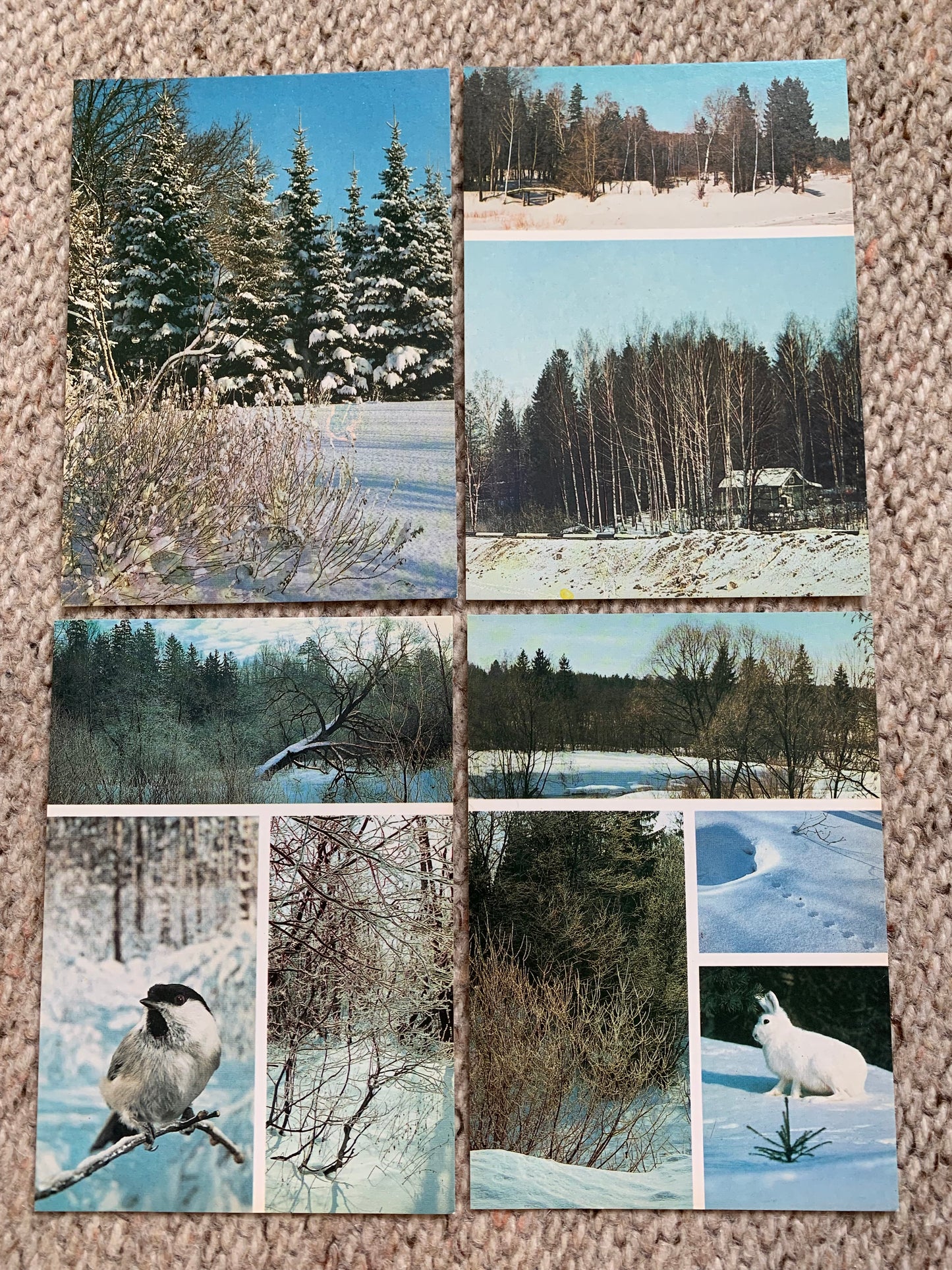 Set of 16 FOUR SEASONS postcards - Spring, Summer, Autumn, Winter - Printed in USSR - 1984 - unused