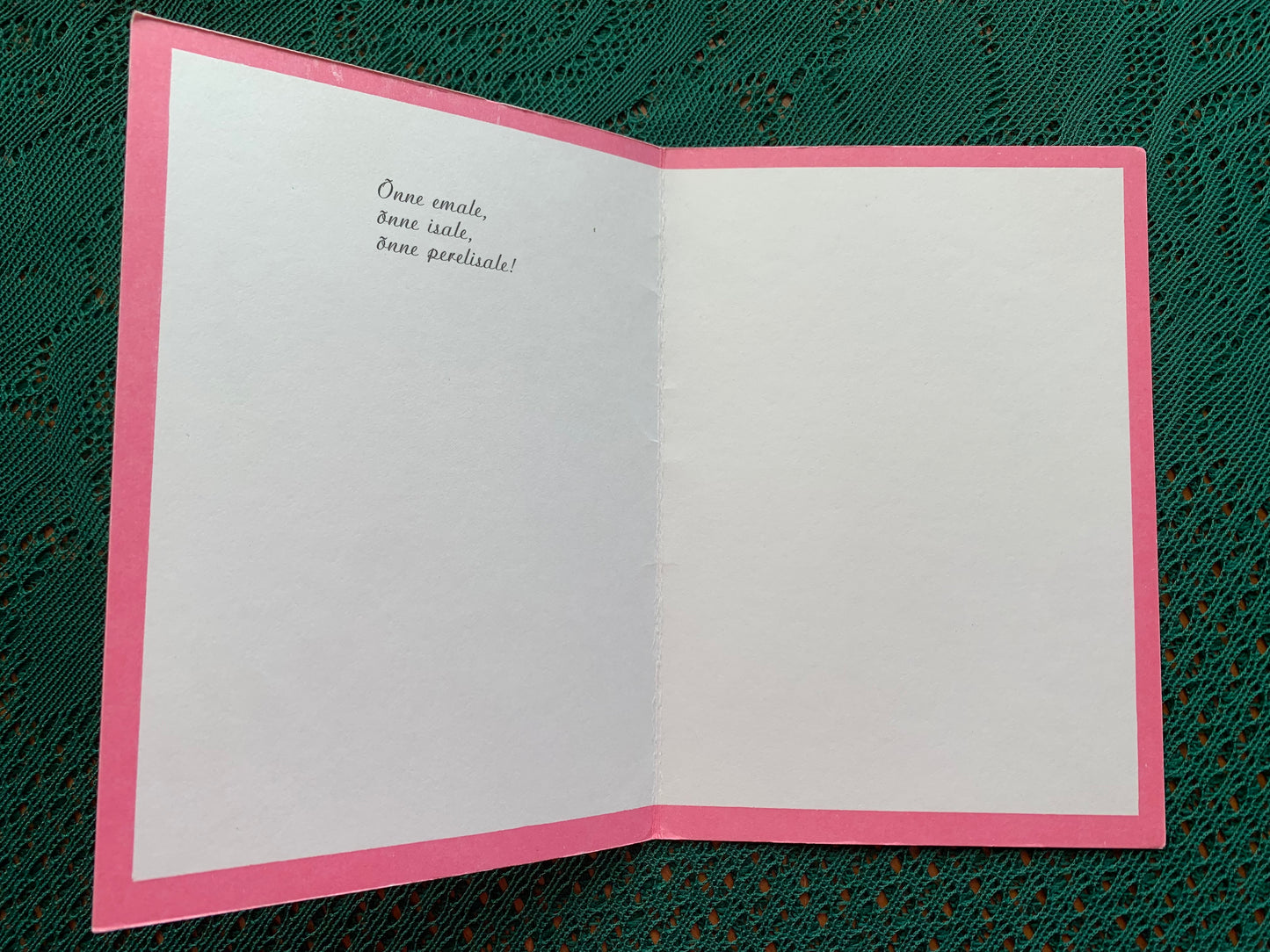 Estonian folded Greeting card - Artist Gunta Randla - Babygirl - Pink Card - 1988 - unused