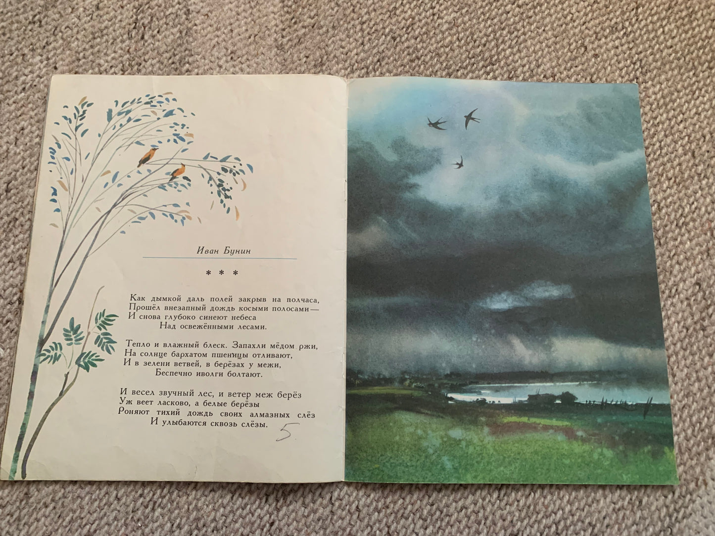 Vintage Russian Children's Book from Soviet Era - DEWDROP - РОСИНКА - Made in USSR 1989 - gorgeous illustrations