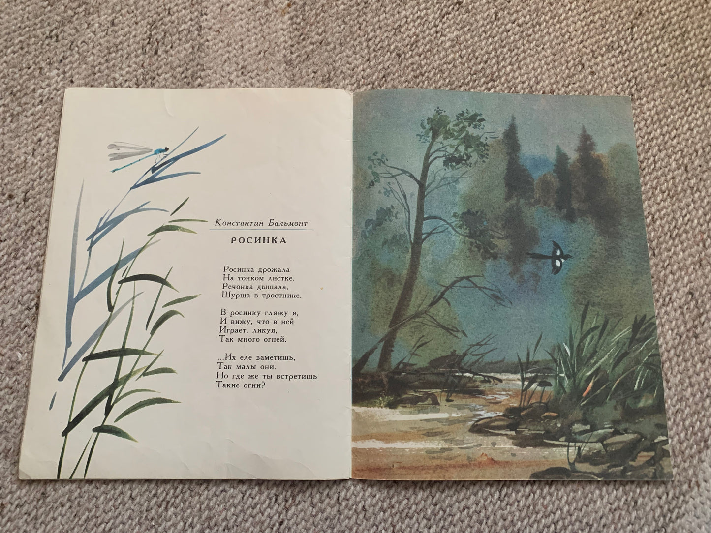 Vintage Russian Children's Book from Soviet Era - DEWDROP - РОСИНКА - Made in USSR 1989 - gorgeous illustrations