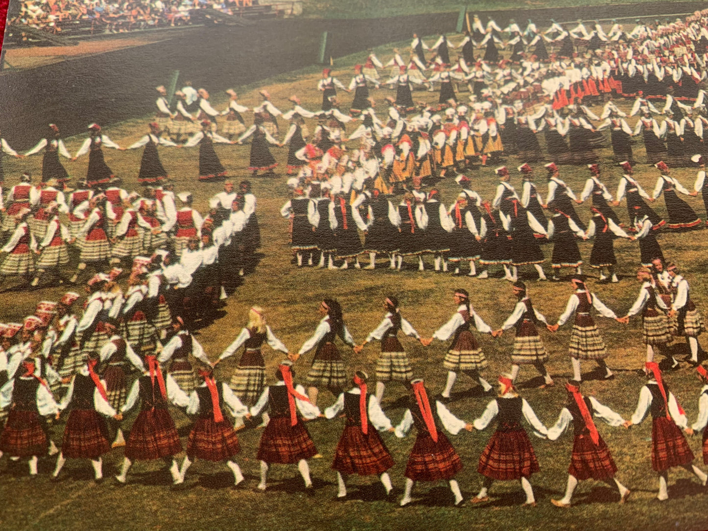 Estonian Dance And Song Festival postcard - Girls are dancing in Estonian Folk Dresses - 1975 - unused