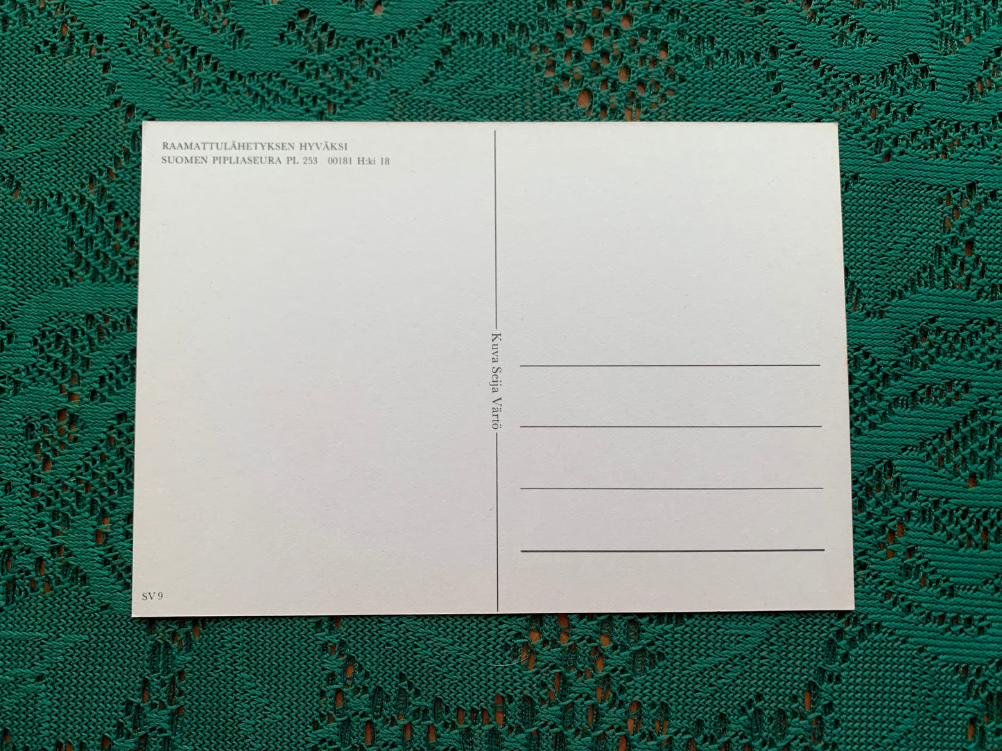 Finnish art postcard with apple tree blossom - Printed in Finland - Greeting card, collectible postcard - Flowers - unused