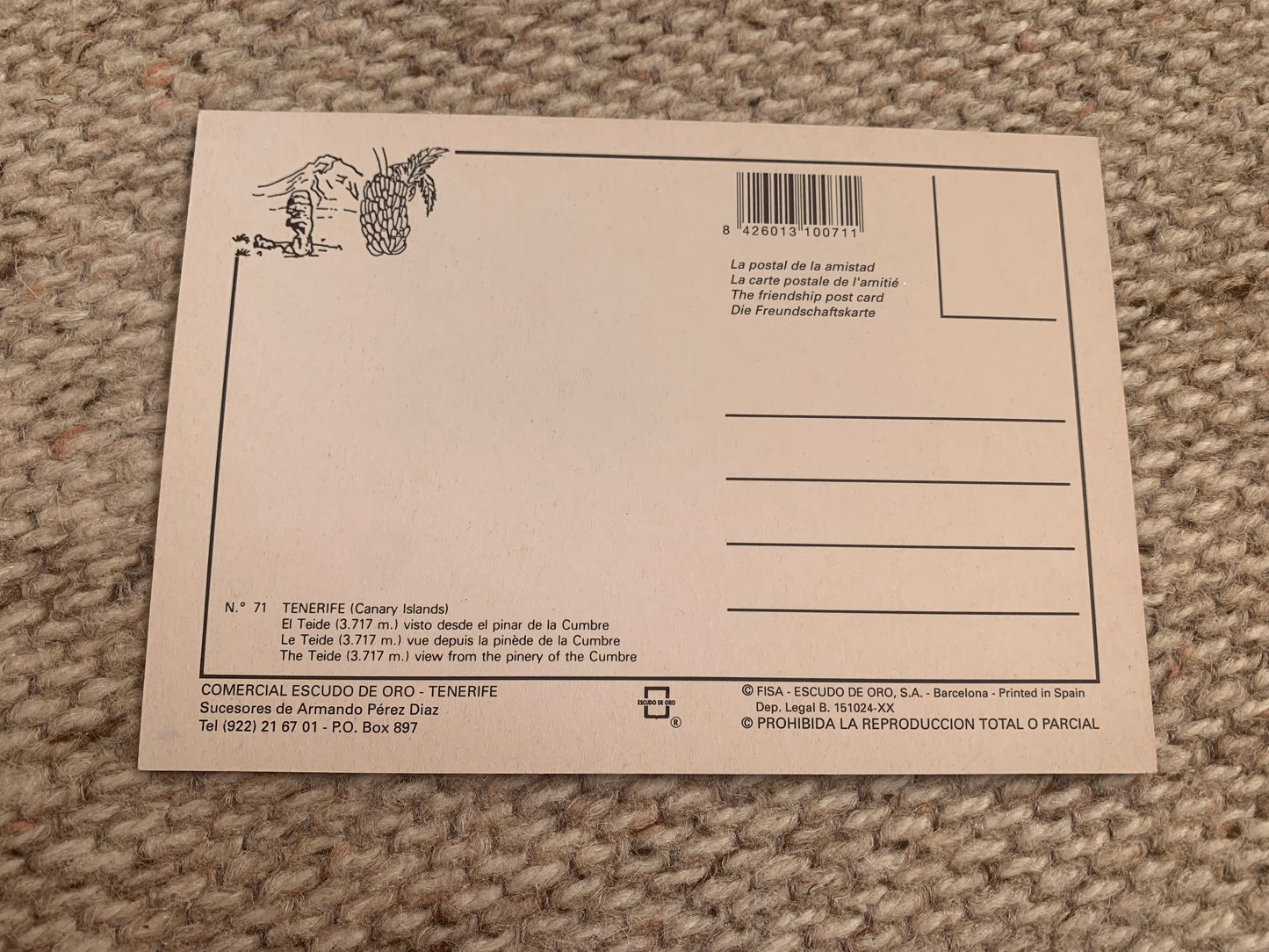 Tenerife postcard - The Teide view from the pinery of the Cumbre - Spain - 2000's - unused