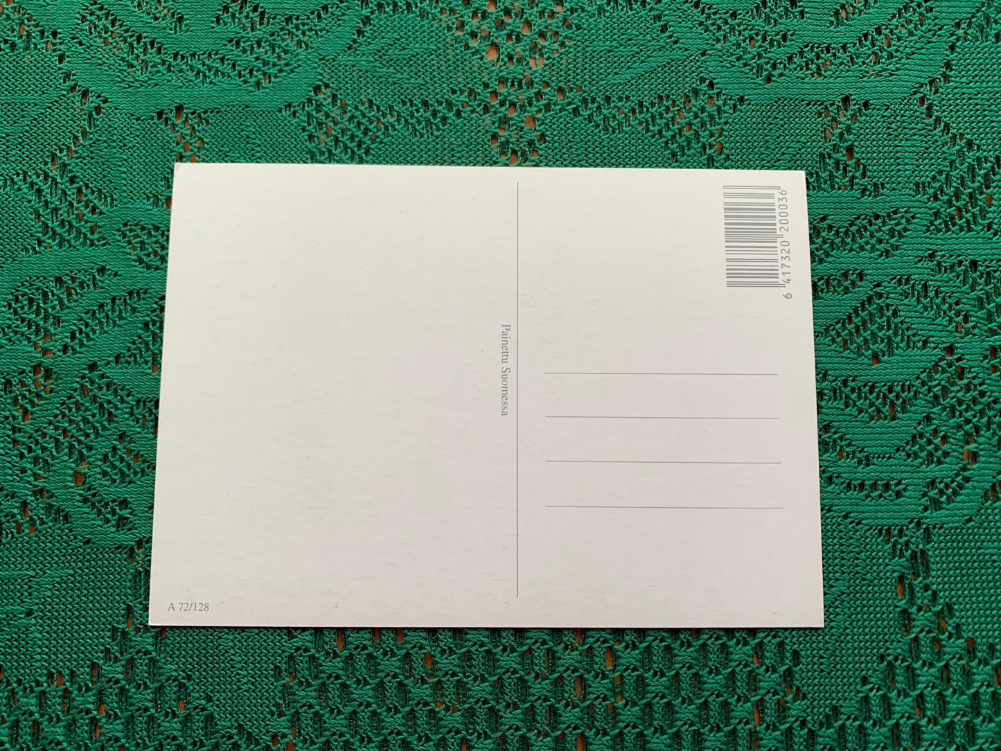 Finnish art postcard with a girl and dogs - Printed in Finland - Greeting card, collectible postcard - unused