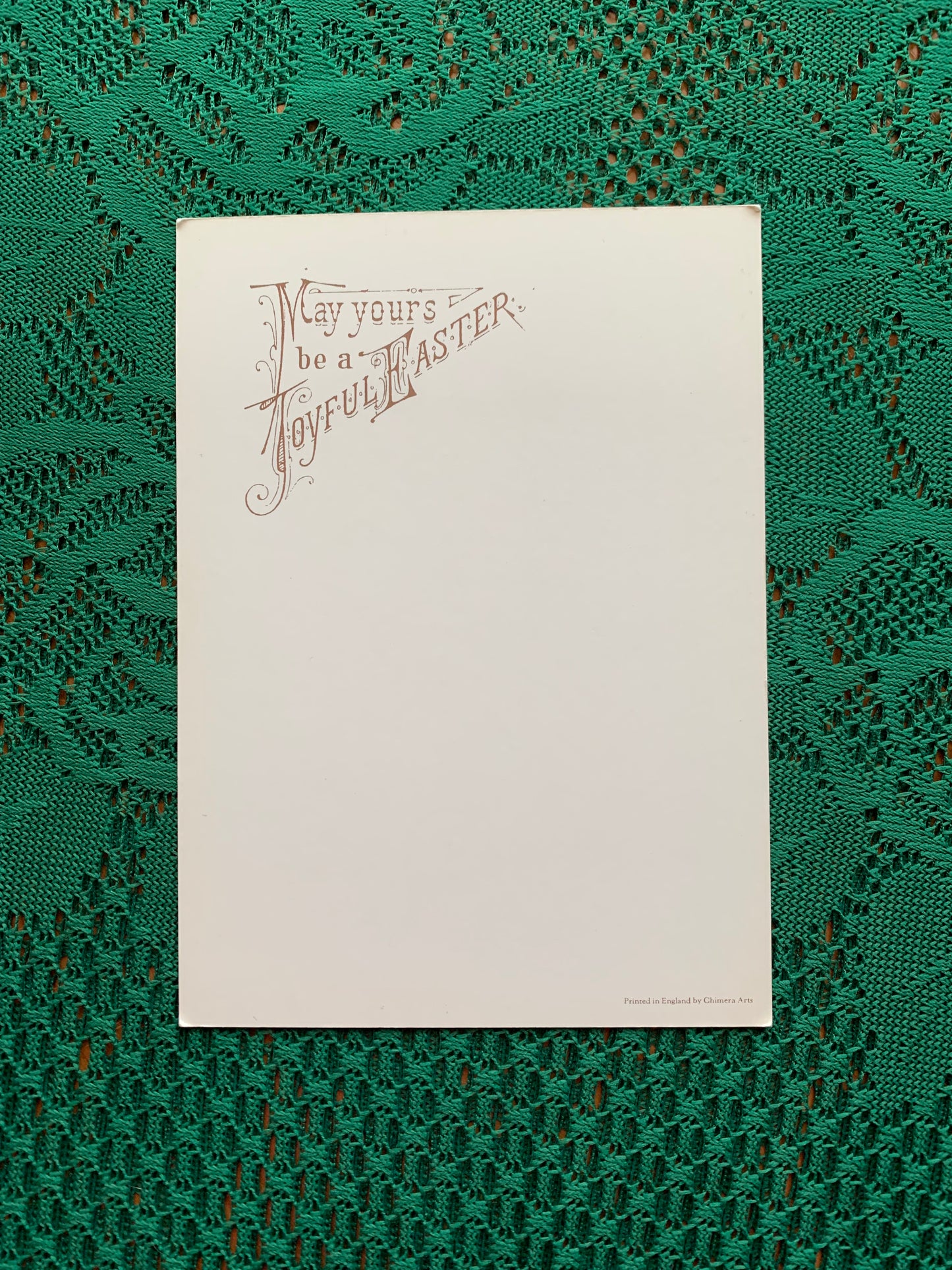 Vintage Chimera art postcard - Produced in UK - Boy and Girl with eggs - Unused Greeting card