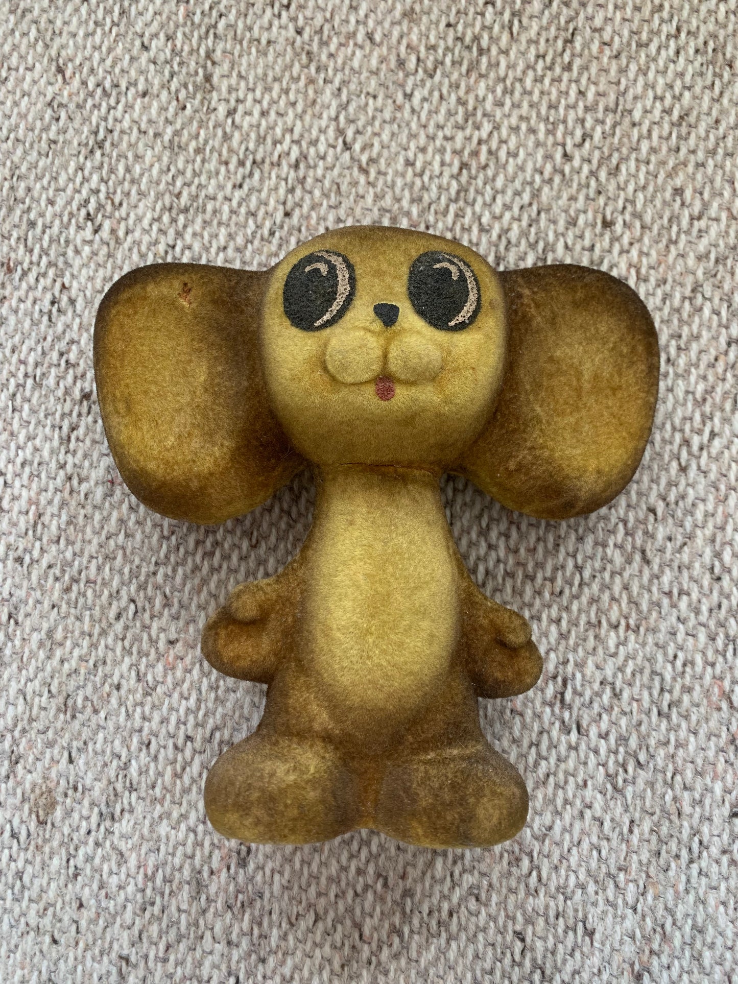 Collectible vintage plush toy from USSR - 1970s polymer soft toy CHEBURASKA - Soviet cartoon hero