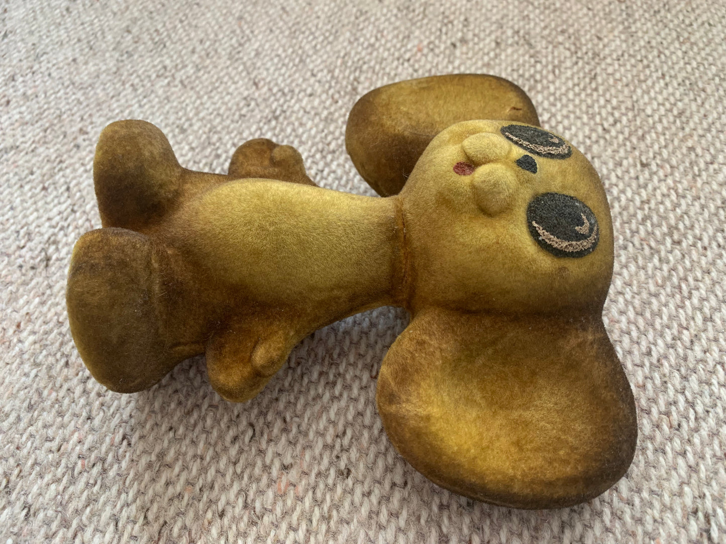 Collectible vintage plush toy from USSR - 1970s polymer soft toy CHEBURASKA - Soviet cartoon hero