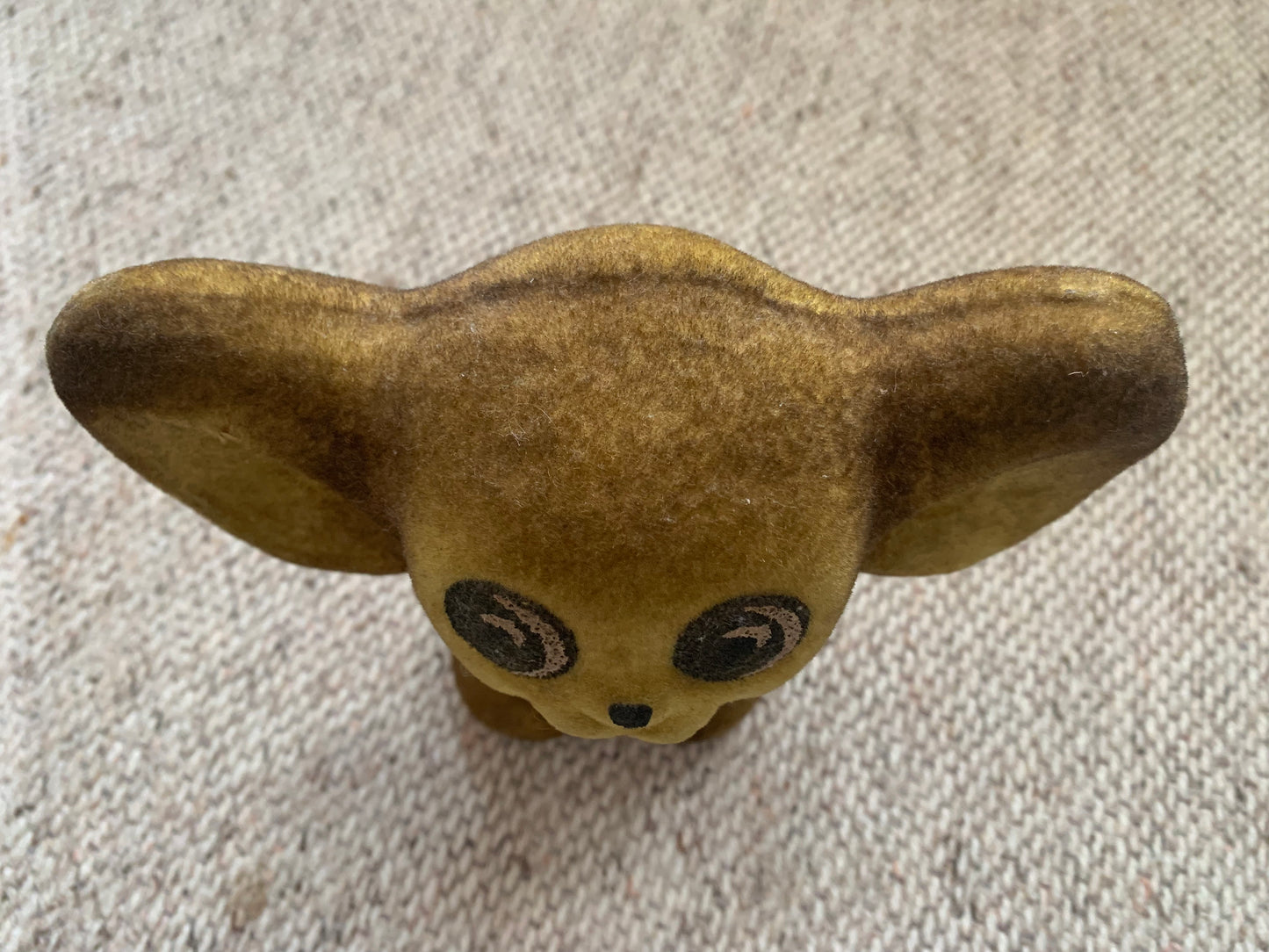 Collectible vintage plush toy from USSR - 1970s polymer soft toy CHEBURASKA - Soviet cartoon hero