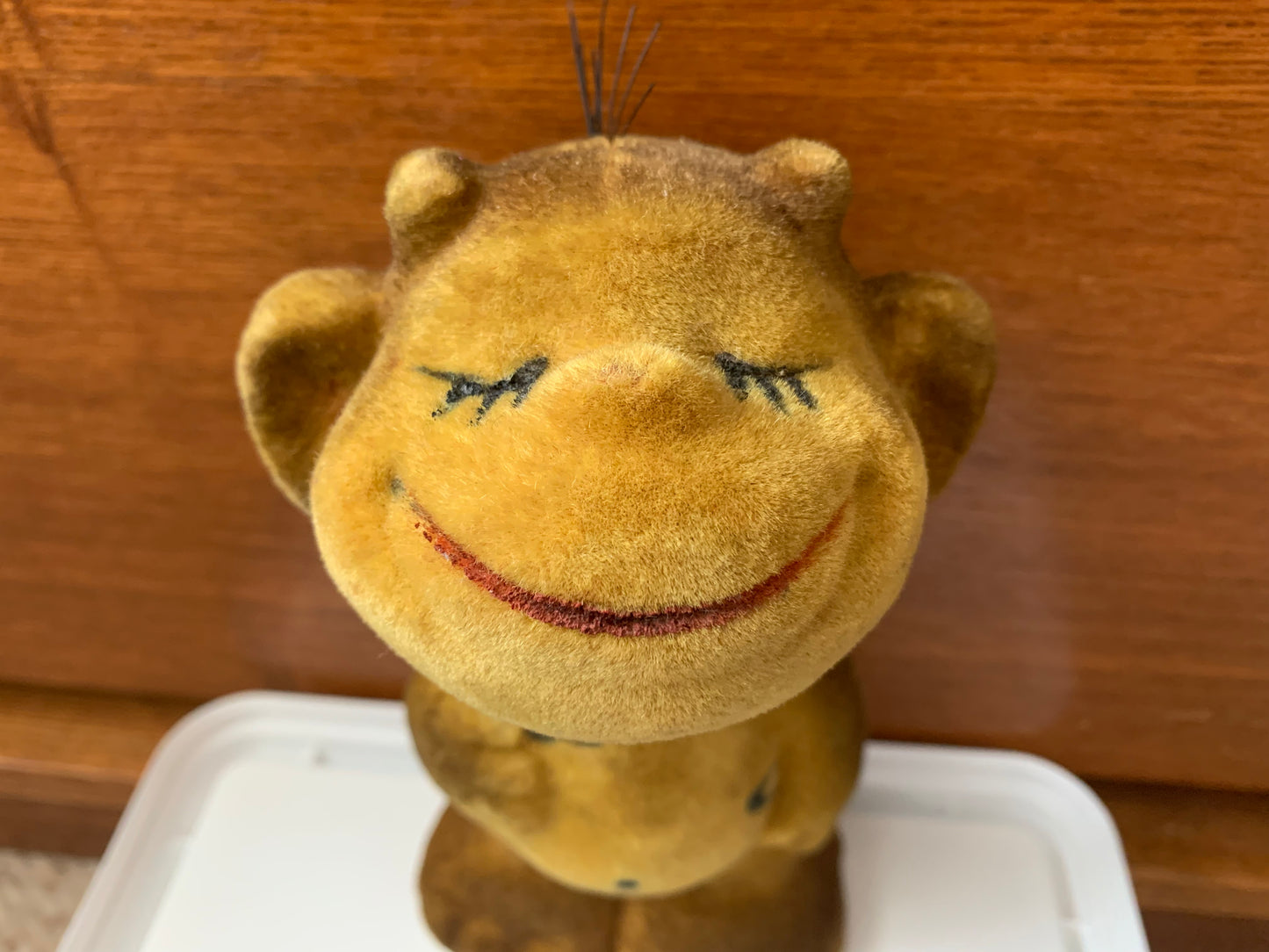 Collectible vintage plush toy from USSR - 1970s polymer soft toy CUTE MONKEY - Soviet time souvenir