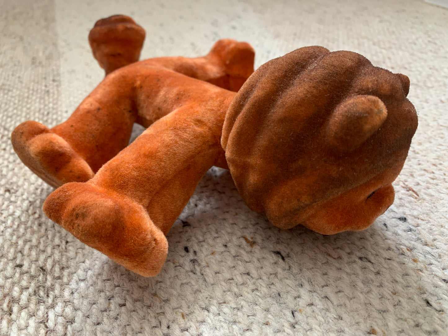 Collectible vintage plush toy from USSR - 1970s polymer soft toy LION - Soviet time souvenir