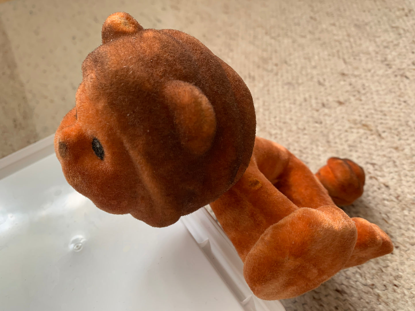 Collectible vintage plush toy from USSR - 1970s polymer soft toy LION - Soviet time souvenir