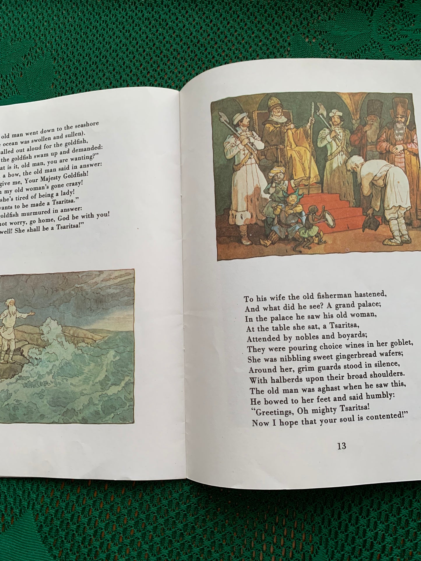 Vintage Russian Children's Book in English - THE FISHERMAN AND THE GOLDFISH - Alexander Pushkin - 1989