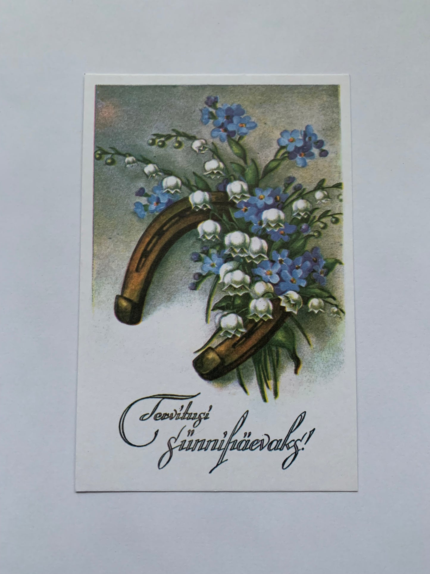 Estonian art postcard - Greeting card - Reproduction from antique card - Printed in 1990 - unused