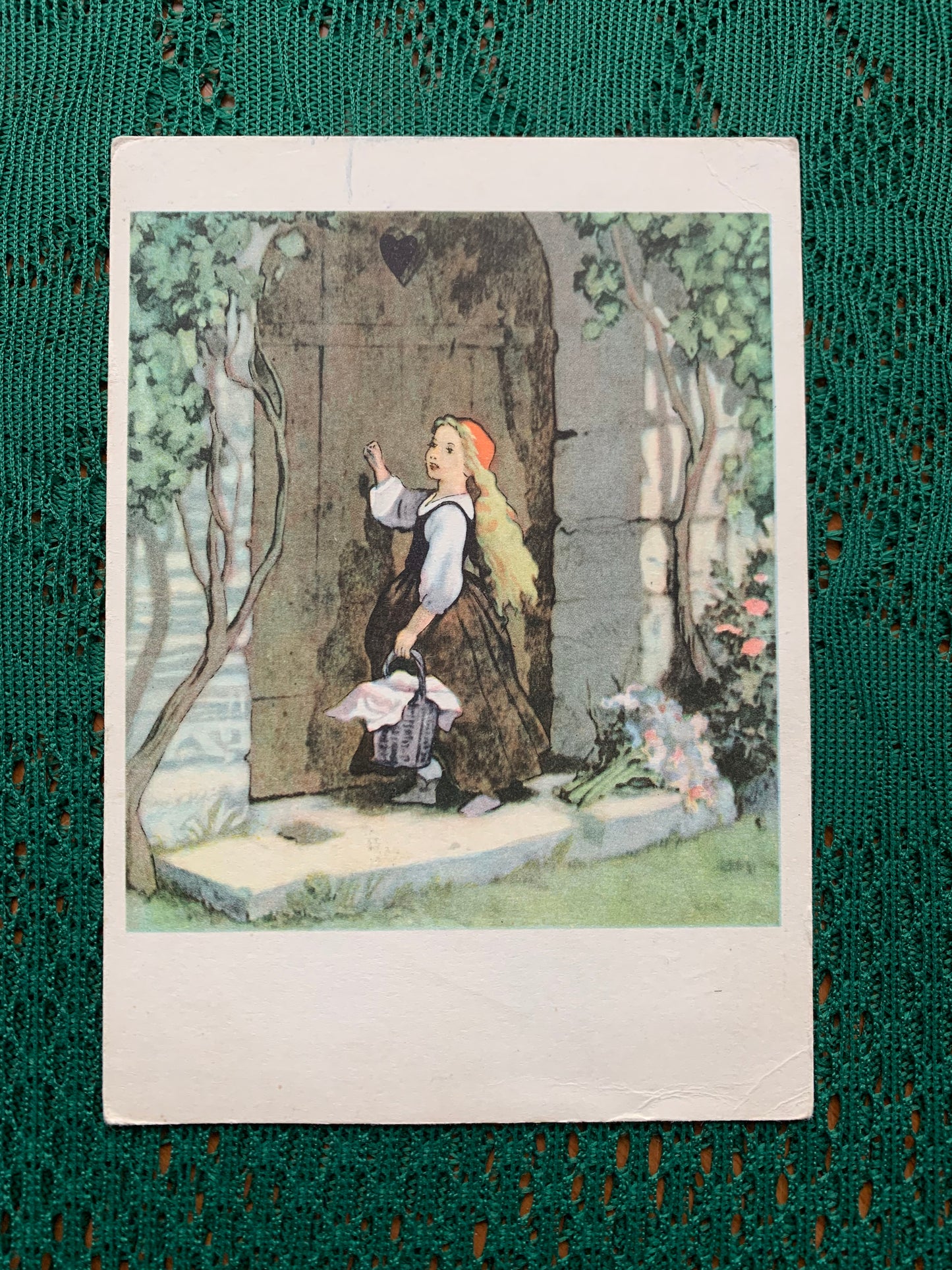 Fairy-tale postcard - Ch. Perrault. "Little Red Riding Hood" - Printed in USSR - 1964 - used