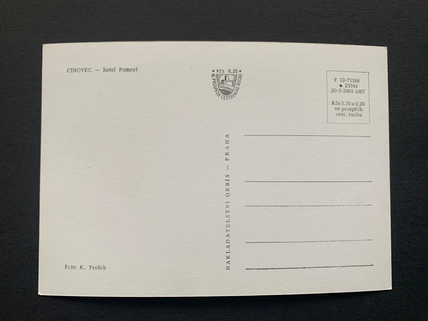 Old Czechoslovakian postcard - CINOVEC - hotel Pomezí in Winter - Black and white Collectible card - 1970s - unused