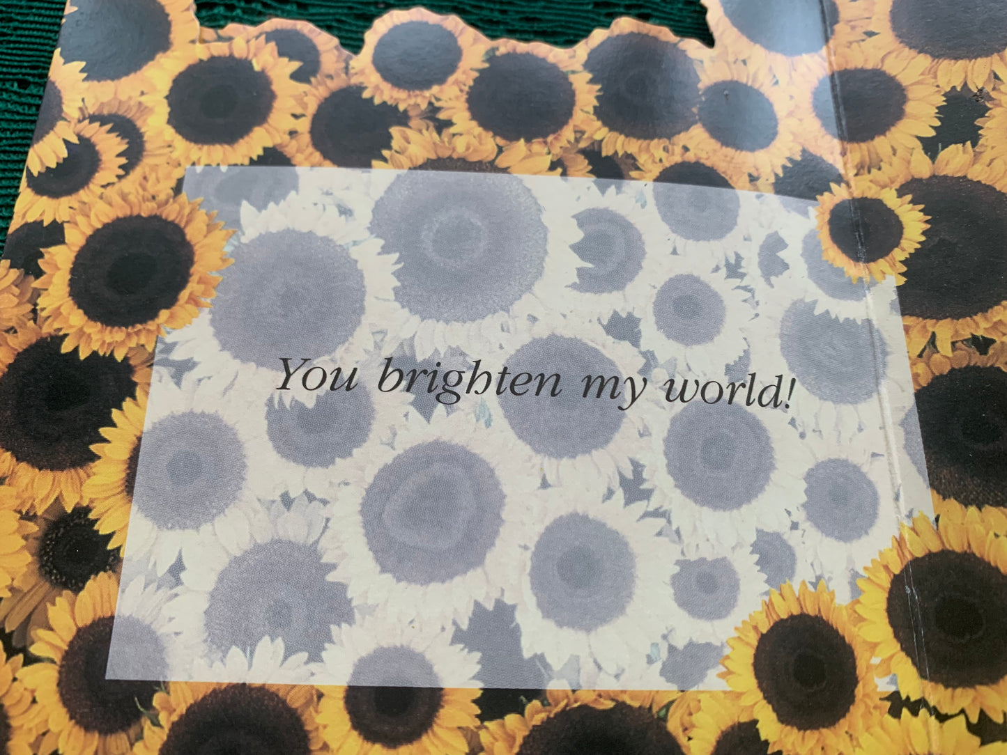 Anne Geddes Art Postcard - Cute Baby in Sunflowers - Baby Photography - unused