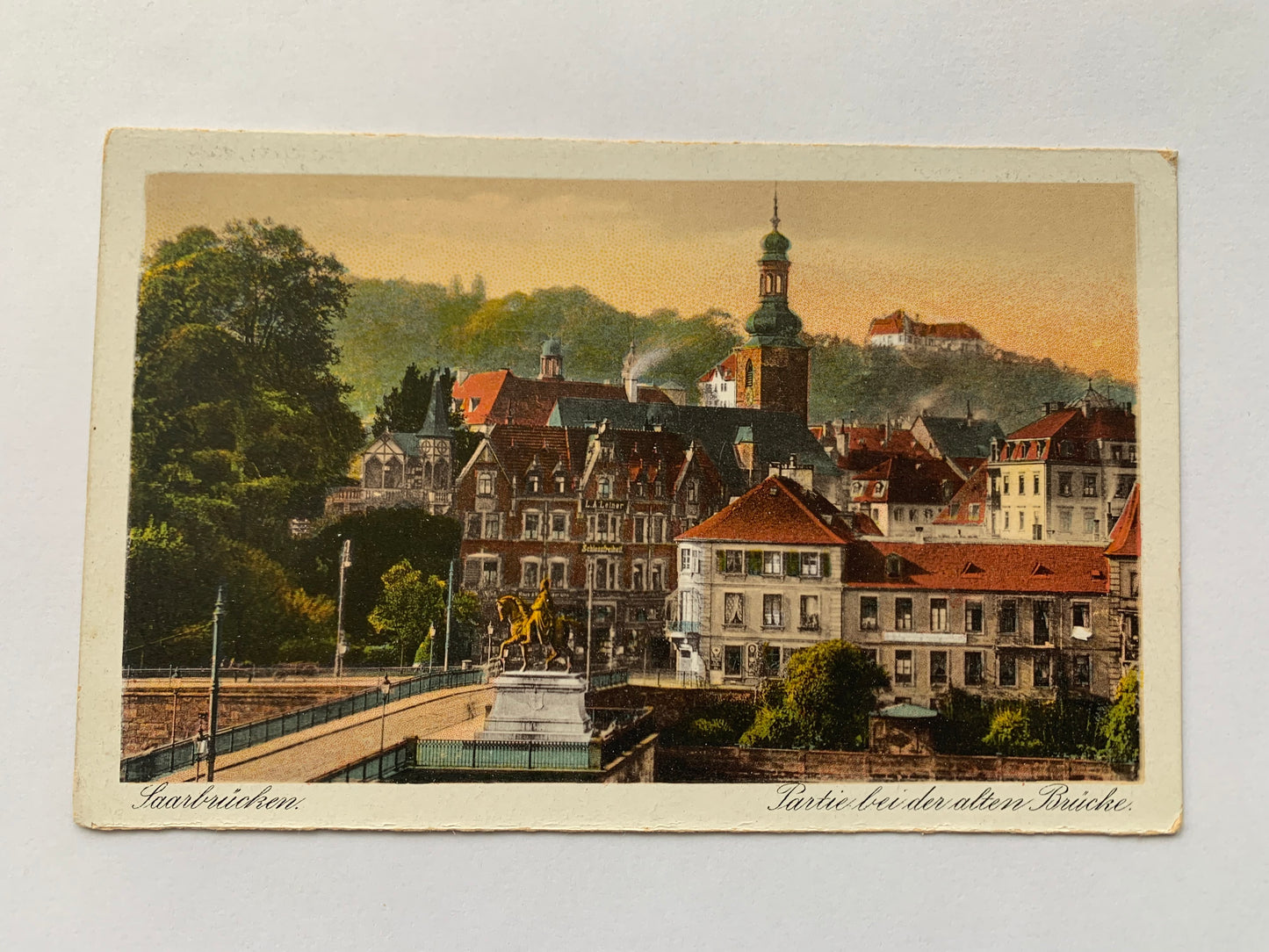 Old postcard - Antique postcard - Saarbrücken - Partie bei der alten Brücke - early 1900's