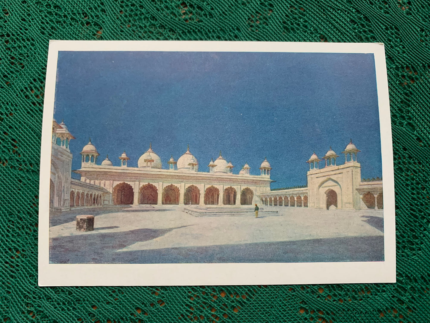 Russian art postcard - Artist V. V. Vereshchagin (1842 - 1904). Moti Masjid ("Pearl Mosque") in Agra - Printed in USSR - 1958 - unused