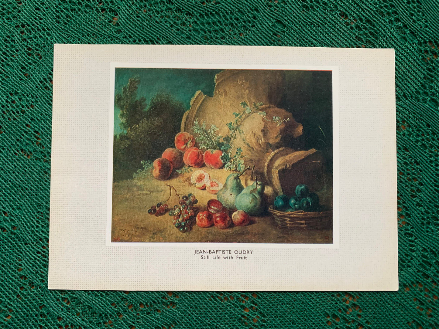 Russian art postcard - Artist Jean-Baptiste Oudry. 1686-1755 Still Life with Fruit. 1721 Oil on canvas - Printed in USSR - 1983 - unused