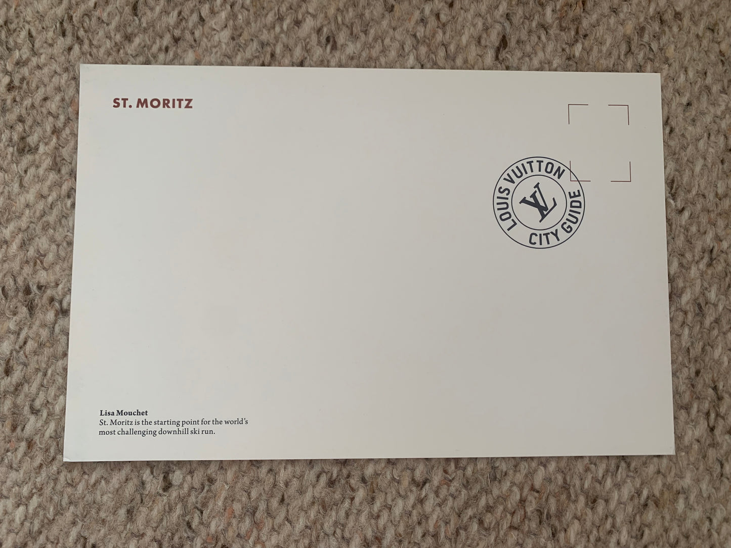 ST. MORITZ Switzerland. Lisa Mouchet art postcard - St.Moritz slopes - downhill ski run - collectible postcards - 2000s - unused