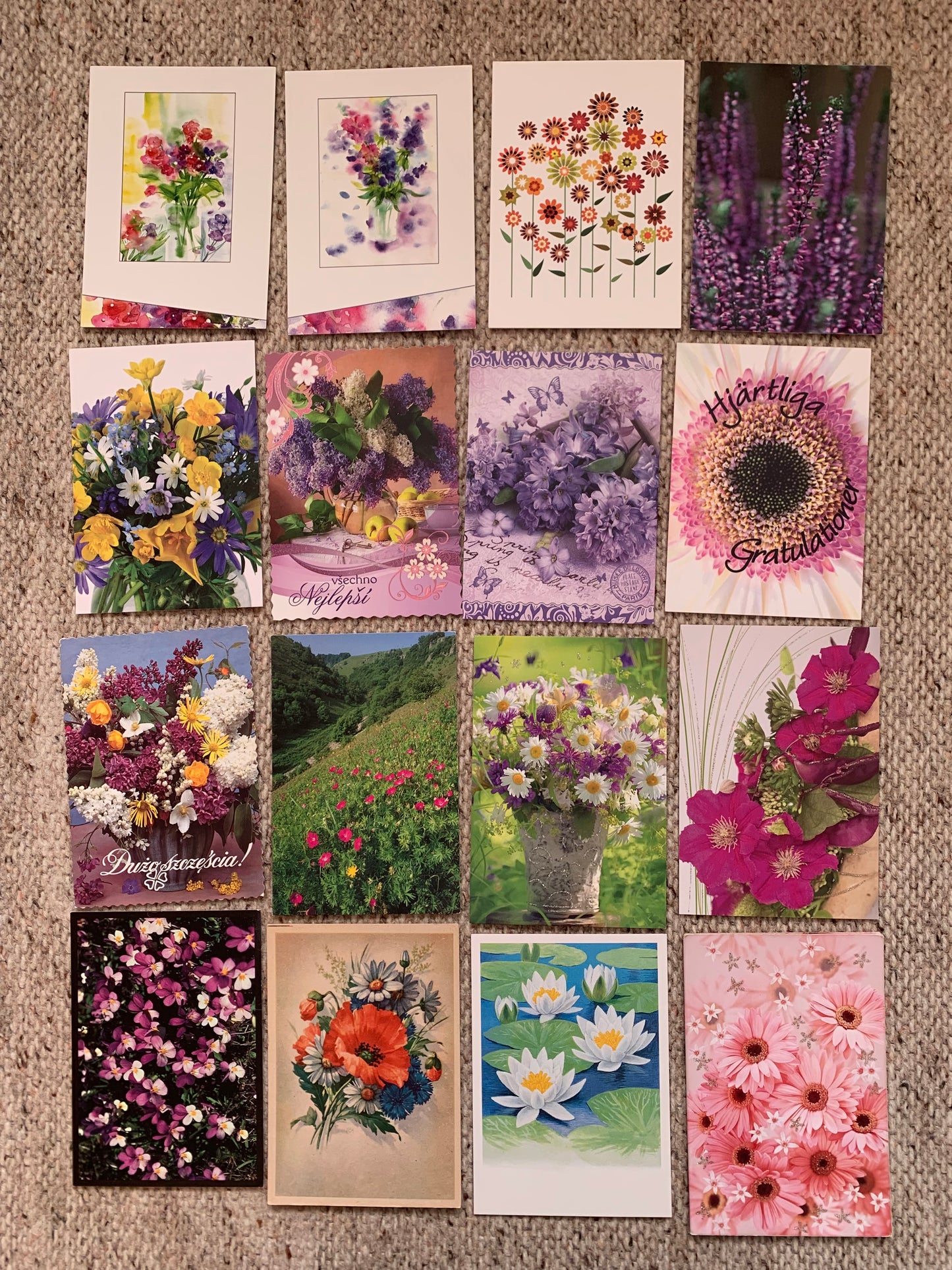 16 Unused FLOWER / FLORAL postcards - Printed in Estonia etc - 2000s