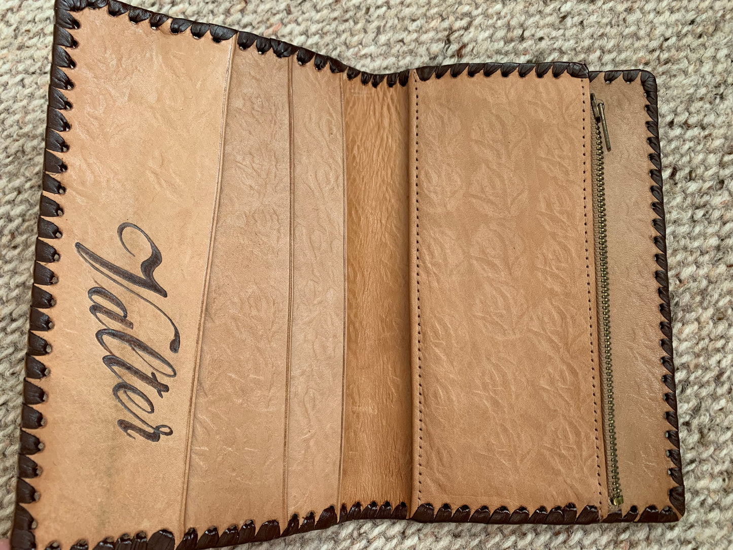 Excellent Condition Unused Vintage Soviet Wallet 1980's Leather Wallet Embossed Decorative Print Stylish Gift Men's Wallet Valter