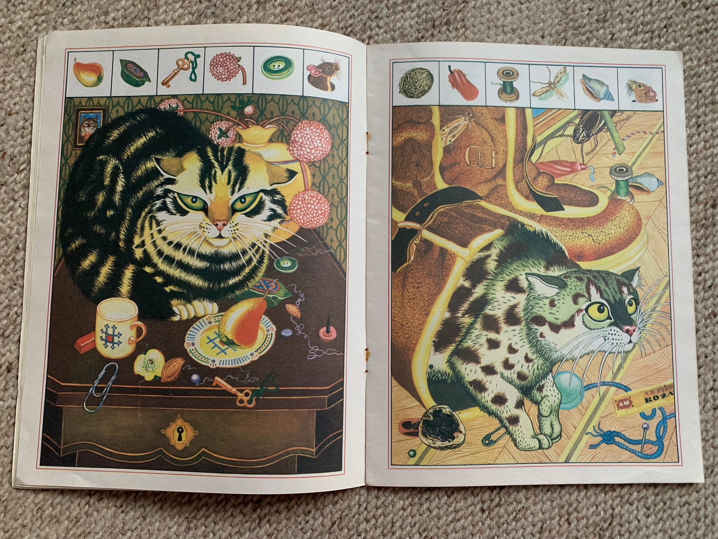 Vintage Estonian Children's Book - CAT BOOK - Gorgeous cat illustrations - Printed in USSR - 1990