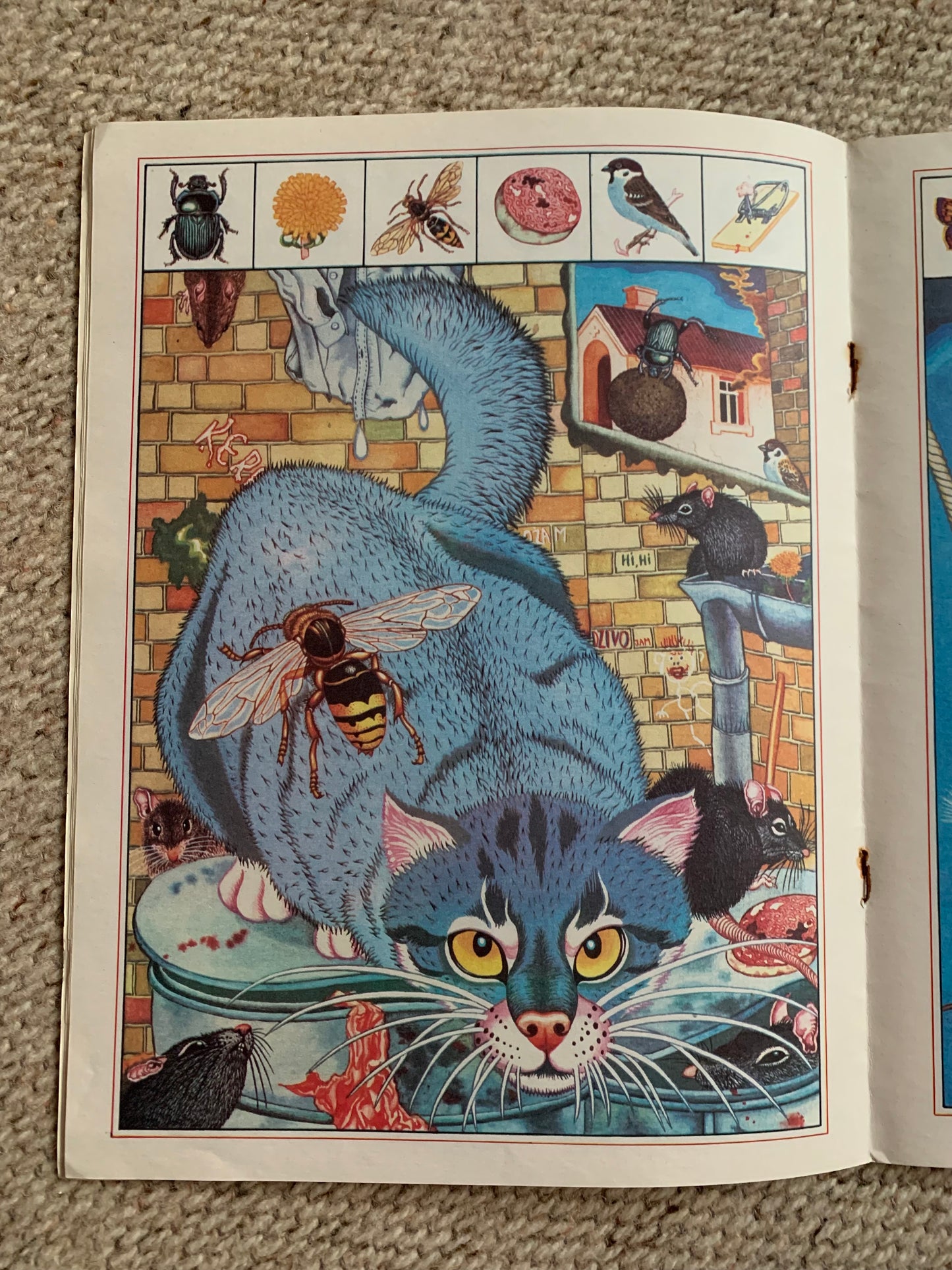 Vintage Estonian Children's Book - CAT BOOK - Gorgeous cat illustrations - Printed in USSR - 1990