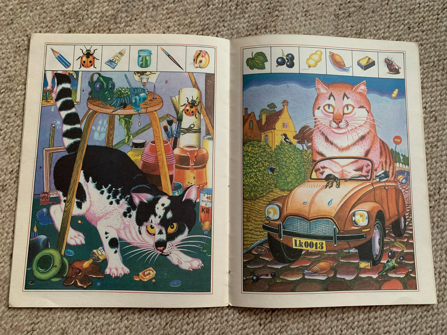 Vintage Estonian Children's Book - CAT BOOK - Gorgeous cat illustrations - Printed in USSR - 1990