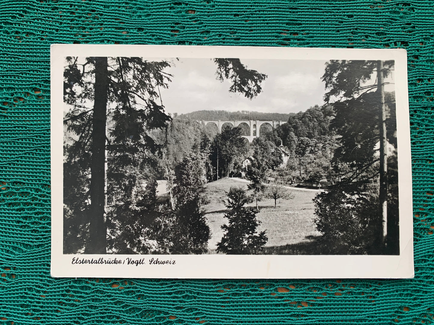 Old German postcard - Antique postcard - Elstertalbrücke, Vogtl. Schweiz - early 1900s - Unused