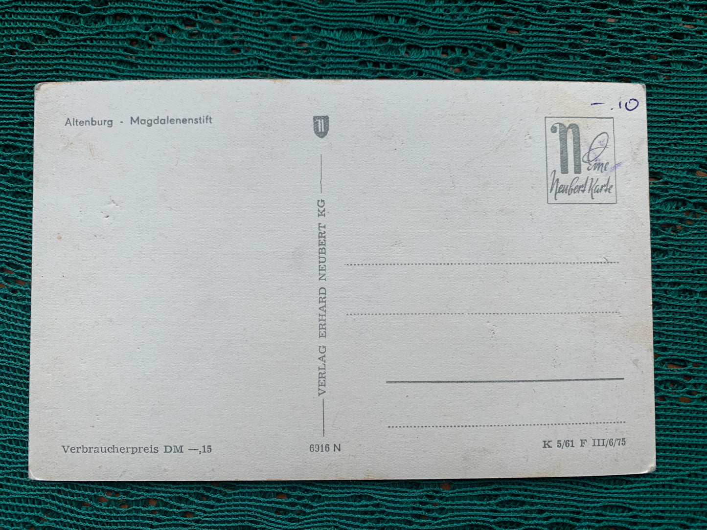 Old German postcard - Altenburg - Magdalenenstift - 1960s - Unused