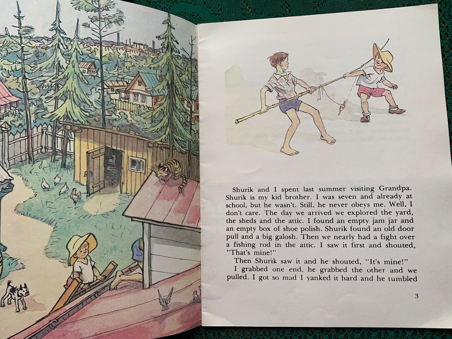 Vintage Russian Children's Book in English - Nikolai Nosov - VISITING GRANDPA - Printed in USSR - 1985