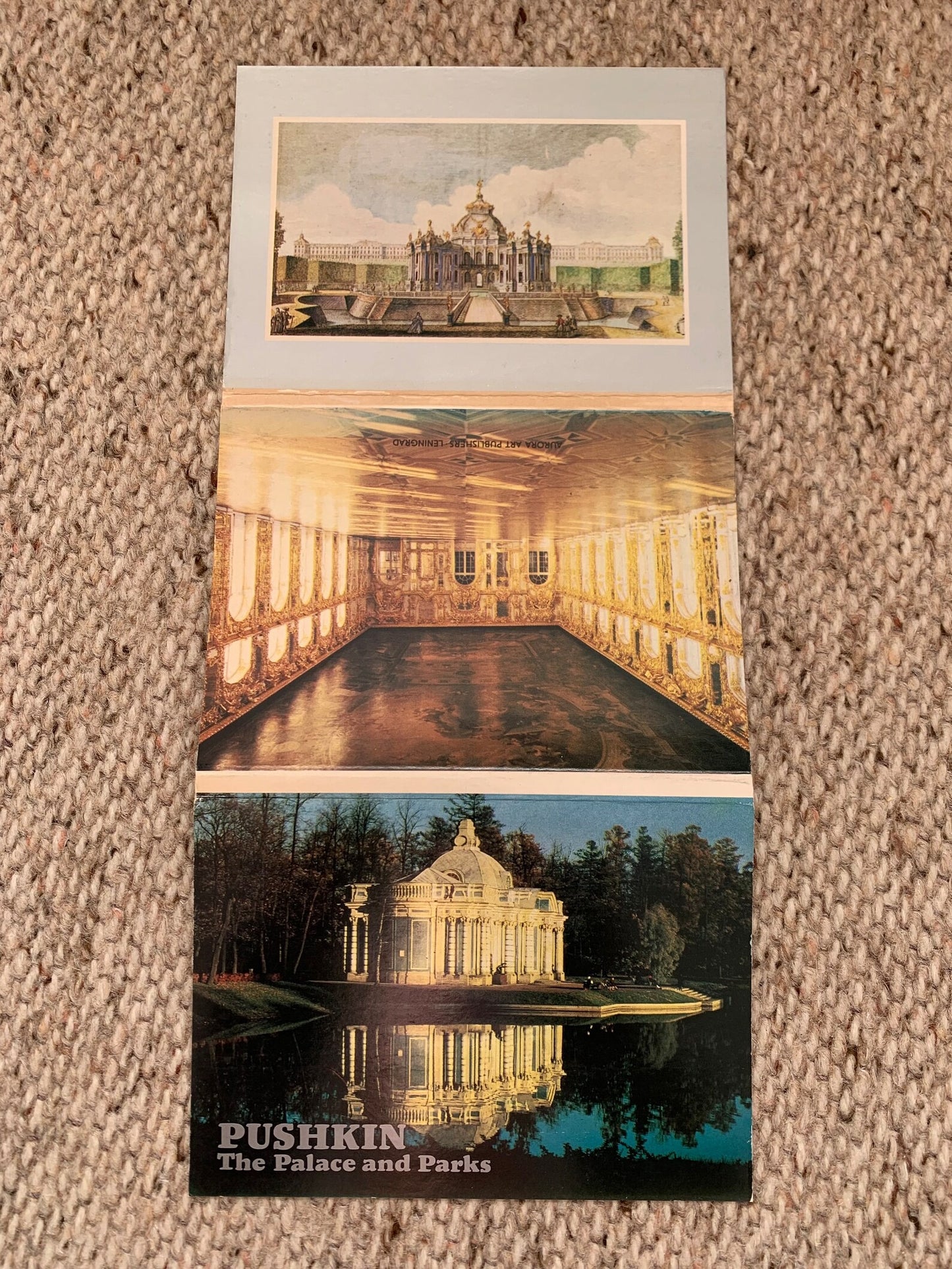 PUSHKIN The Palace and Parks set of 16 postcards - Soviet postcard set - Collectible view cards - Colour print