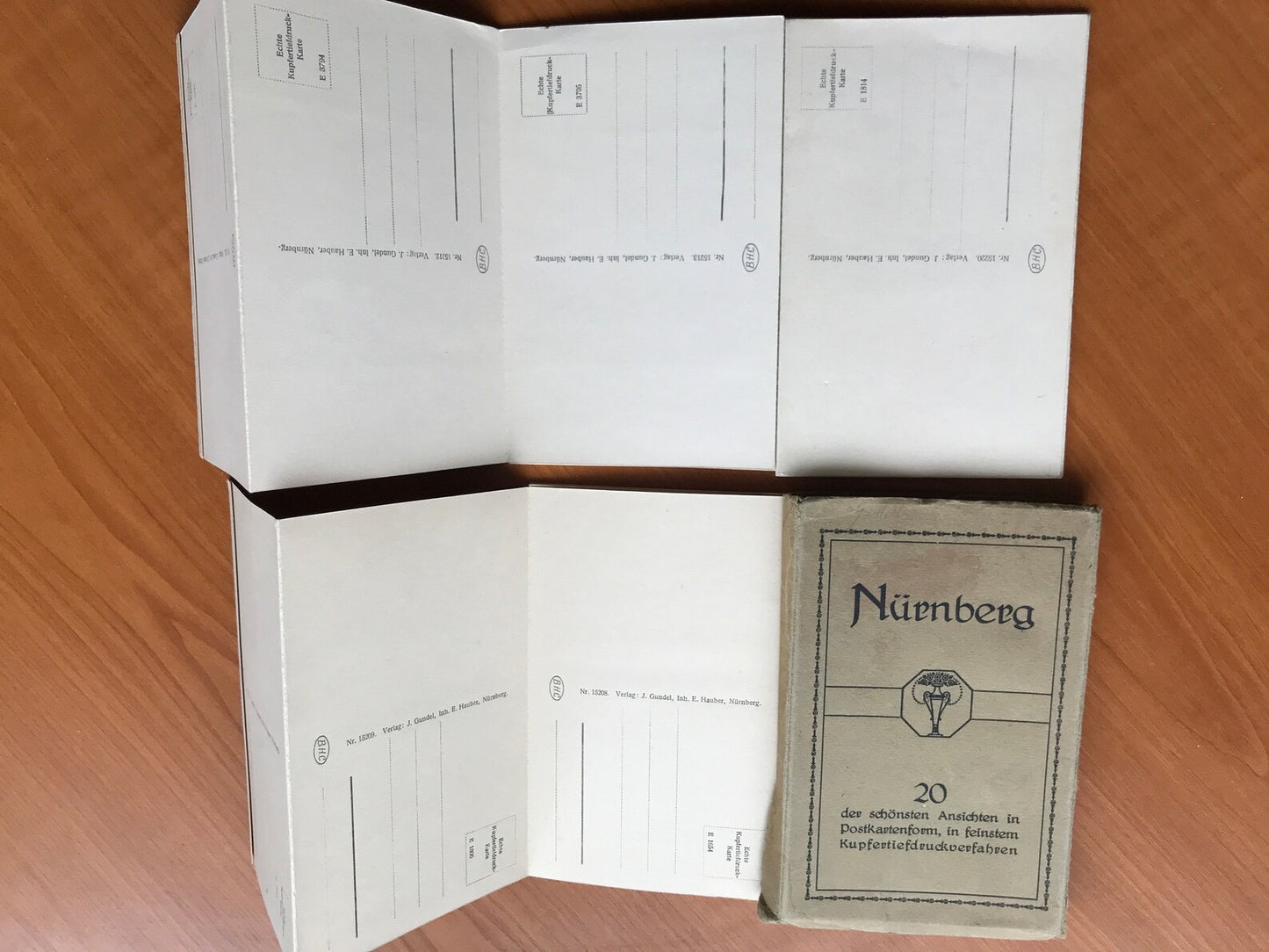 Antique postcards of old Nürnberg/Nuremburg in Germany - Full set of 20 vintage view cards with detachable cover - 1930s - unused postcards