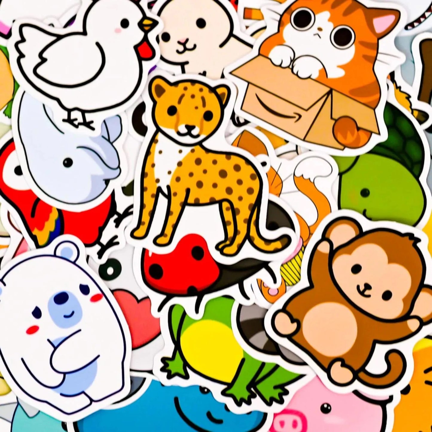 50 pcs Vintage Cute Animal Stickers - Deco Paper Ephemera